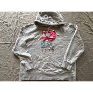 Roots Canada 1973 Pullover Hoodie Heather Gray Graphic Sweatshirt XL
